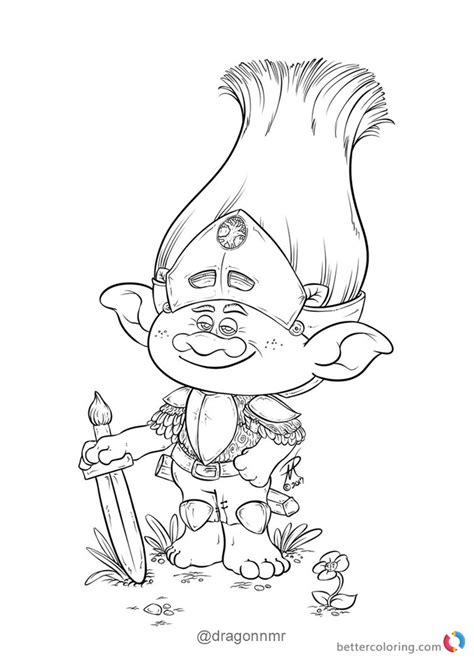 Branch Trolls Coloring Page Coloring Pages
