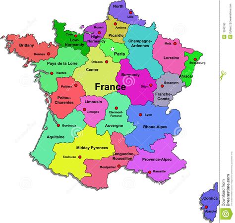 Frankreich auf der karte europas. Frankreich-Karte Auf Einem Weißen Hintergrund Stockfoto ...