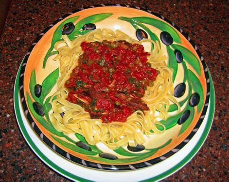Puttanesca Sauce Over Tagliatelle Pasta Recipe On Food Recipe