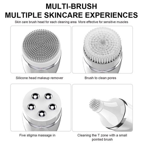 4 in 1 wash facial cleansing brush sonic vibration face cleaner electric waterproof massage with