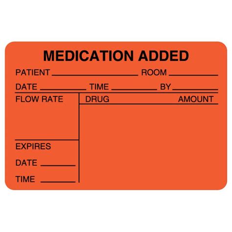 Patient Room Iv Medication Added Label 3 X 2 United Ad Label
