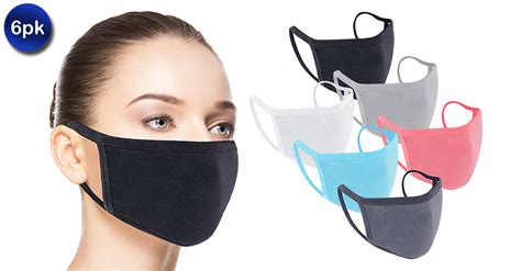 6 Pack Super Comfort 100 Cotton Face Masks 7 Options