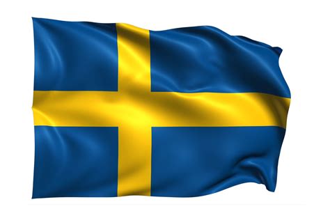 Sweden Waving Flag Realistic Transparent Background Png