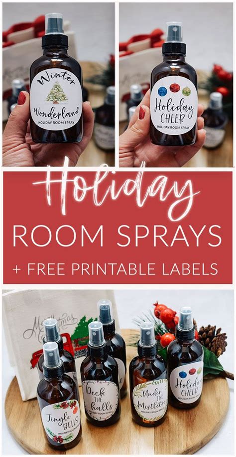 Holiday Room Spray Recipes Free Printable Labels Essential Oils