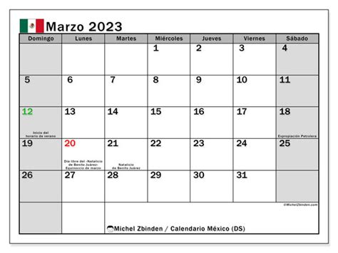 Calendario Marzo De 2023 Para Imprimir “62ds” Michel Zbinden Mx
