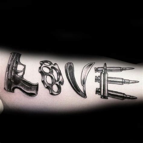 Love Brass Knuckles Mens Arm Tattoos Gangsta Tattoos Dope Tattoos Arm