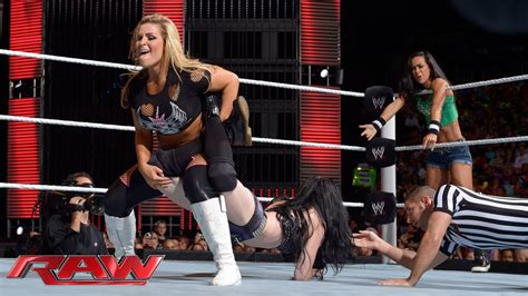 Aj Lee And Paige Vs Natalya And Emma Raw July 21 2014 Youtube