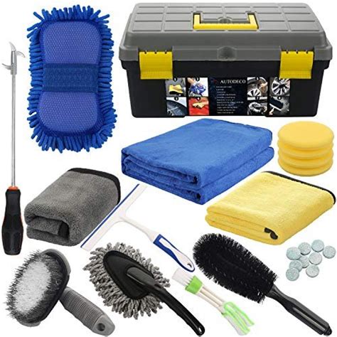 Autodeco 25pcs Microfibre Car Wash Cleaning Tools Set Gloves Towels Applicator Pads Sponge Car