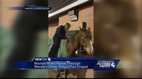 Woman Rides Horse Through Wendys Drive Thru In Fox Chapel