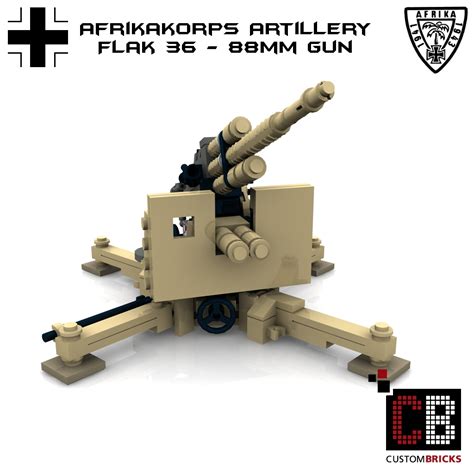 Custombricksde Lego Ww2 Wwii Wehrmacht Flak 36 88mm Artillerie