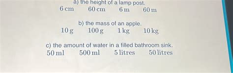 Solved A The Height Of A Lamp Post 6 Cm 60 Cm 6m 60 M B Th Algebra Gauthmath