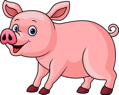 Cute Pig Cartoon On White Background 19568550 Vector Art At Vecteezy