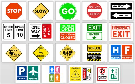 Free Printable Street Signs Stop Read Go Street Signs Free