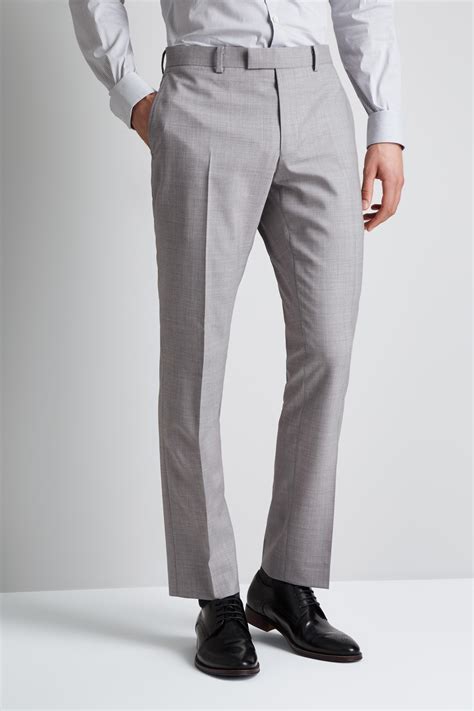 Dkny Wool Slim Fit Light Grey Trousers In Gray For Men Lyst
