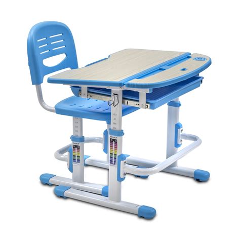 Mount It Childrens Desk And Chair Set Kids School Workstation Blue