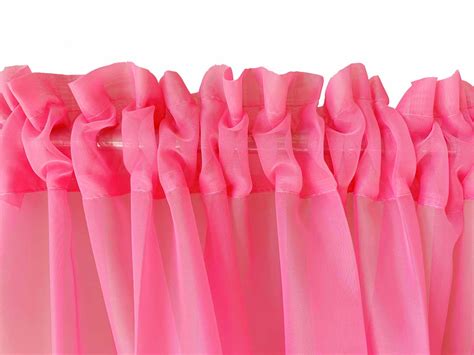 Fuchsia Hot Pink Rod Pocket Sheer Curtains Pair