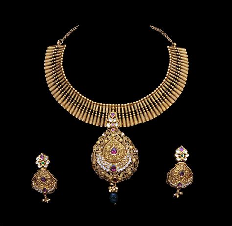 Womens World Designer Antique Gold Necklace