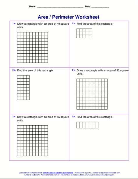 Free 5th Grade Area And Perimeter Worksheets Westbb