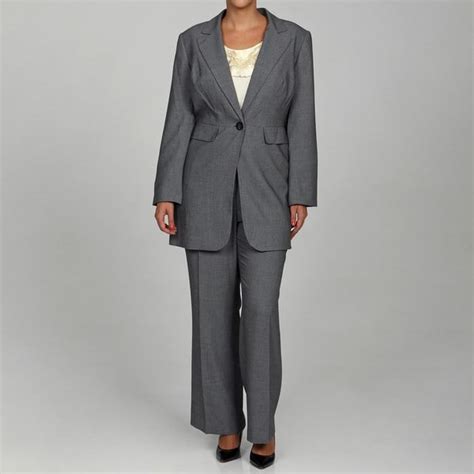 Calvin Klein Womens Black Cream 2 Piece Pant Suit 13796535