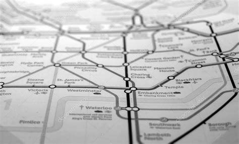 Black And White Tube Map Of London Underground — Stock Photo
