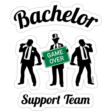 Bachelor Game Over Support Team Stag Party Stickers By Mrfaulbaum Redbubble