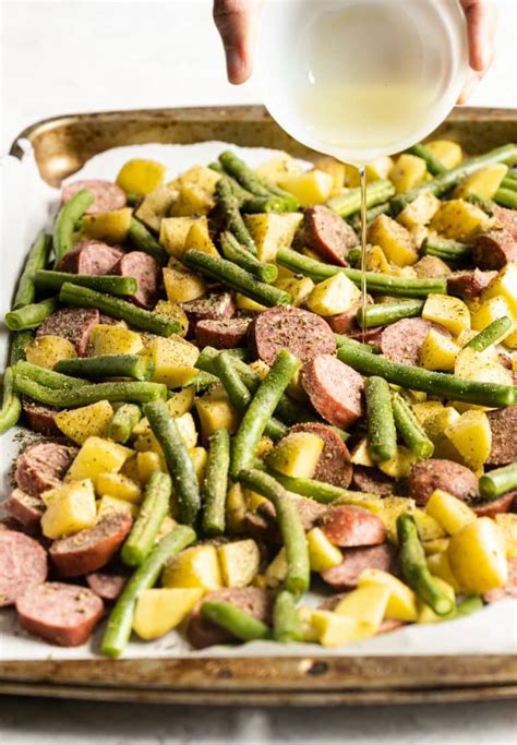 Sheet Pan Sausage With Potatoes And Green Beans The Whole Cook