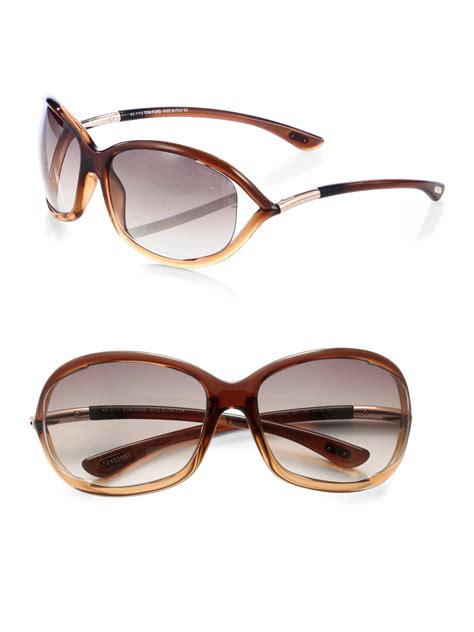 Tom Ford Jennifer Plastic Soft Wrap Sunglasses In Brown Lyst