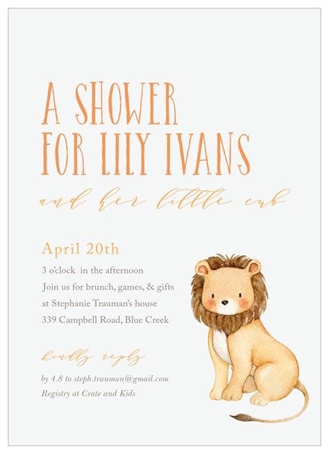 As you can see, people really don't want to give up on the tradition of baby showers. Dancing Lion Baby Shower Invitation by Basic Invite
