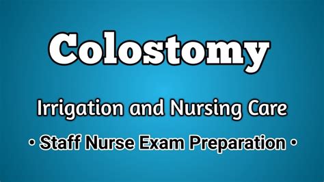 Colostomy Irrigation And Nursing Care Youtube