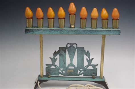 Vintage Judaica Made In Israel The Menorah Of Hope Electric Brass And