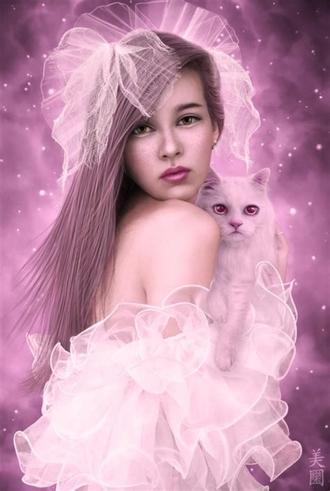 Images Pour Blogs Et Facebook Jeune Fille En Rose Et Son Chat