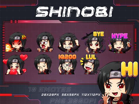 Shinobi Ninja Twitch Emotes Pack Youtube Discord Streamer Etsy