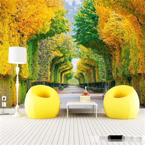 Home Decor Photo Backdrops Wallpaper For Living Room Nature Trees Maple