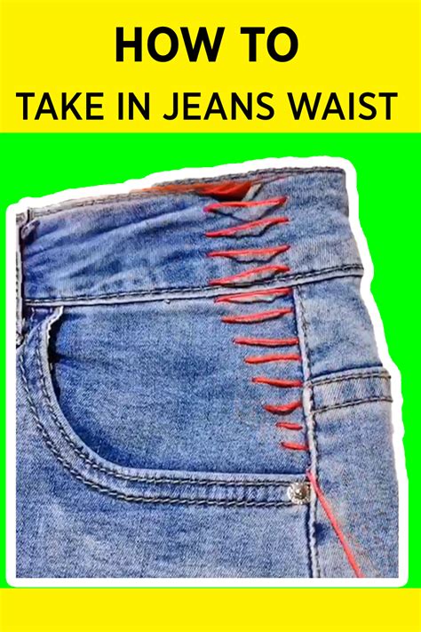 How To Downsize The Waist Of Jeans Take In Jeans Waist Pant Waist