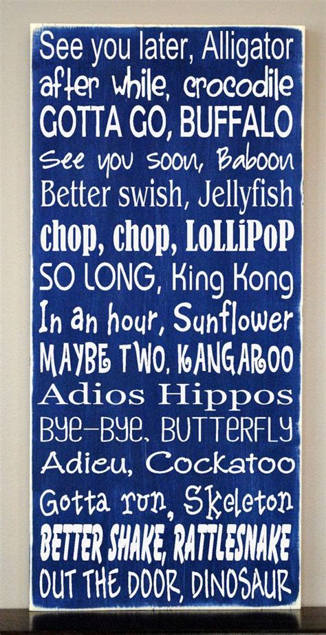 See You Later Alligator Subway Art Vinyl Wooden Sign 12 X 24 By Hd