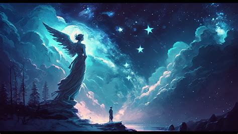 Starry Sky Angel Fantasy Illustration Background Starry Sky Angel