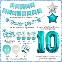 Amazon Com 10th Birthday Decorations For Girls Teal Double Digits