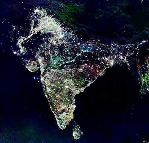 India On Diwali Night From Outer Space Qljbsobqsw