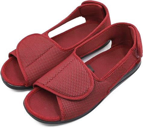 Amazon Com Women S Adjustable Open Toe Sandals Extra Wide Width Diabetic Recovery Slippers