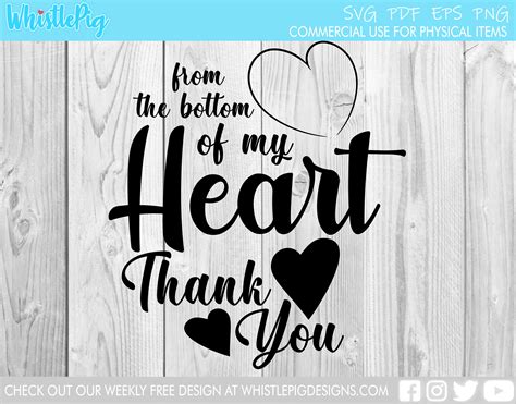 From The Bottom Of My Heart Thank You Svg Thanks Svg Thank You Etsy