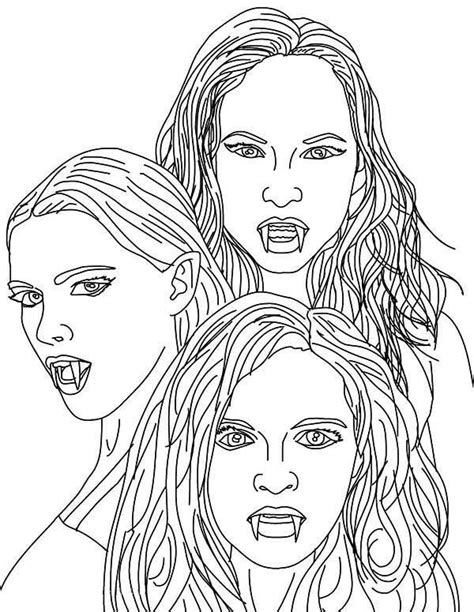The 3 Empusa Mythical Vampires Coloring Page Раскраски Вампиры