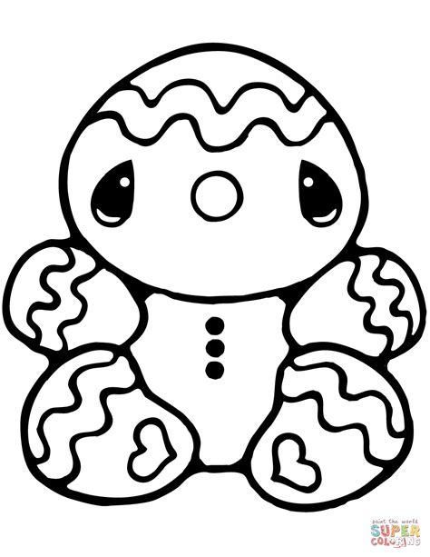 Cute Gingerbread Man Coloring Page Coloring Pages