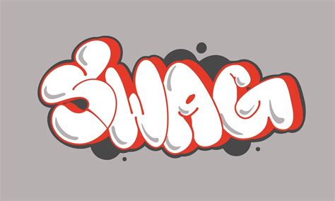Premium Vector Swag Graffiti Bubble Style Hand Drawn Lettering