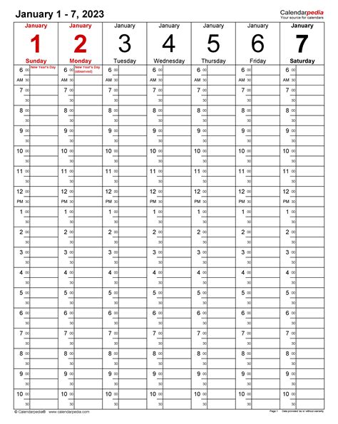 Weekly Calendar 2023 Printable Free Free Printable Worksheet