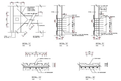 Detail Of Foundation Reinforcement Is Given In The Autocad Dwg Drawing