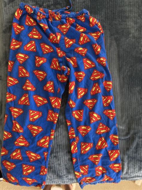 Superman Pajama Pjs Pants Sleep Pants Mens Large Ebay