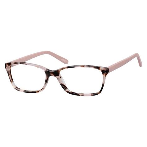 Zenni Womens Rectangle Prescription Eyeglasses Pink Tortoiseshell