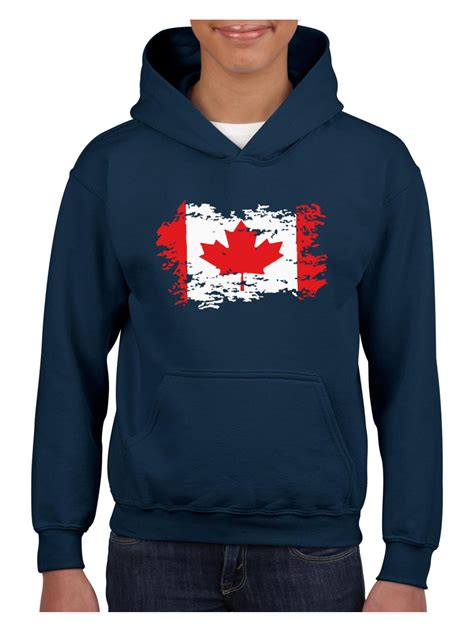 Iwpf Youth Canada Flag Canadian Hoodie For Girls And Boys Sweatshirt