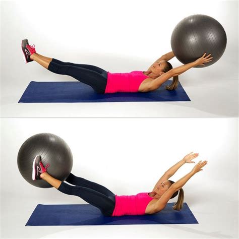 10 Balance Ball Exercises For Lean Abs Balance Ball Exercises Best