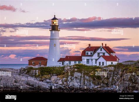 A Classic New England Lighthouse The Portland Head Light After Sunset